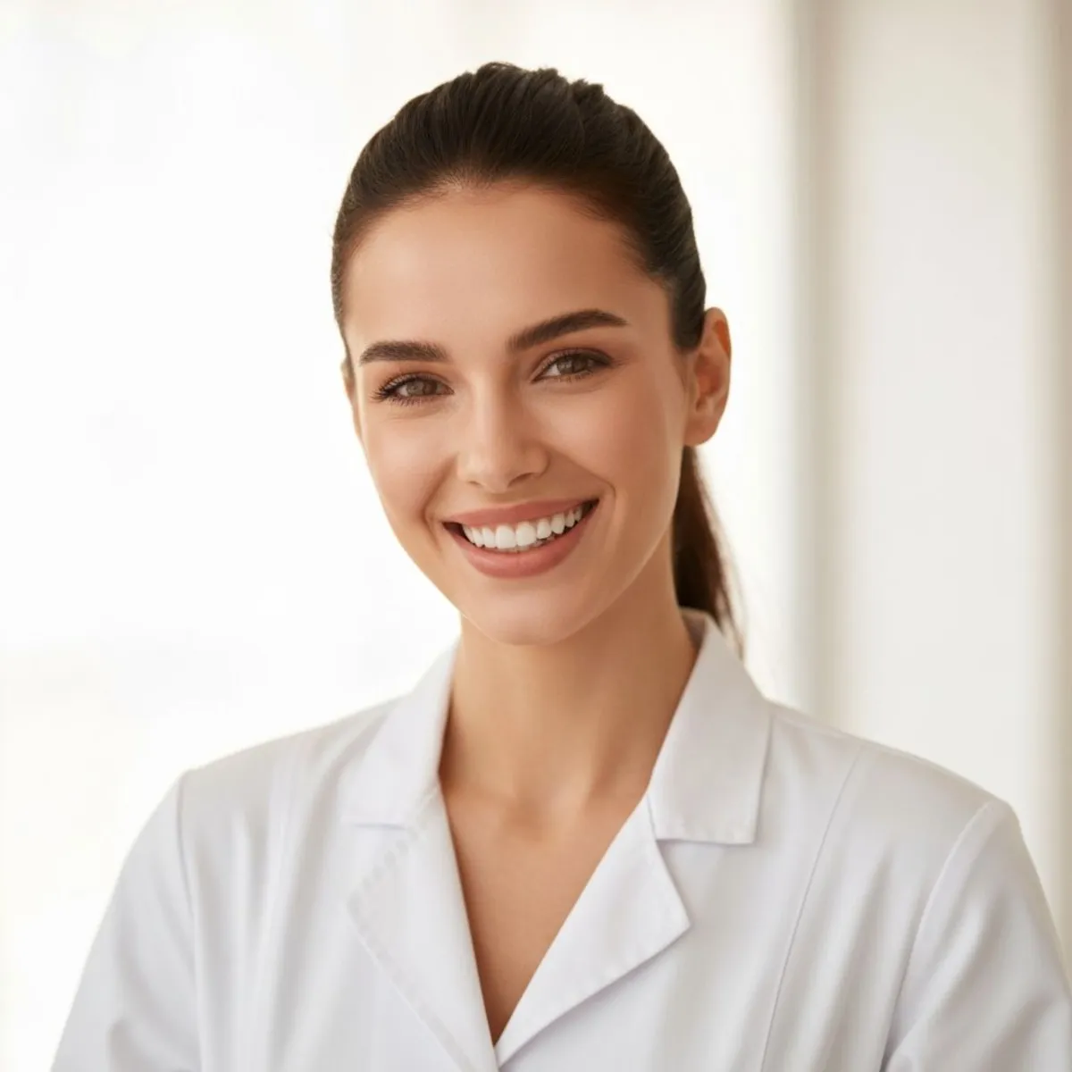 Mujer sonriendo con dientes perfectos